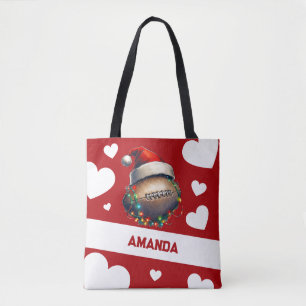 Tecknad Red Merry American Football Namn Tygkasse