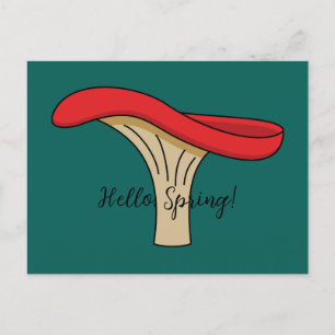 Tecknad Red Mushroom Lägg till text Helg Vykort