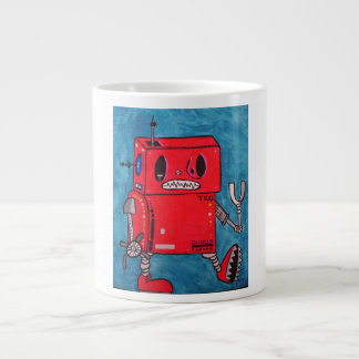 Tecknad Red Robot Coffee Mugg Jumbo Mugg