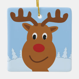 Tecknad Reindeer Julgransprydnad Keramik