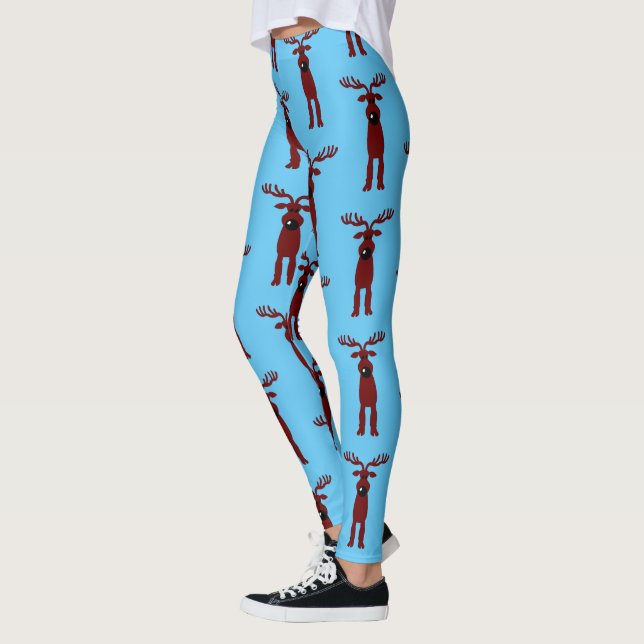 Tecknad Reindeer Leggings (Vänster)