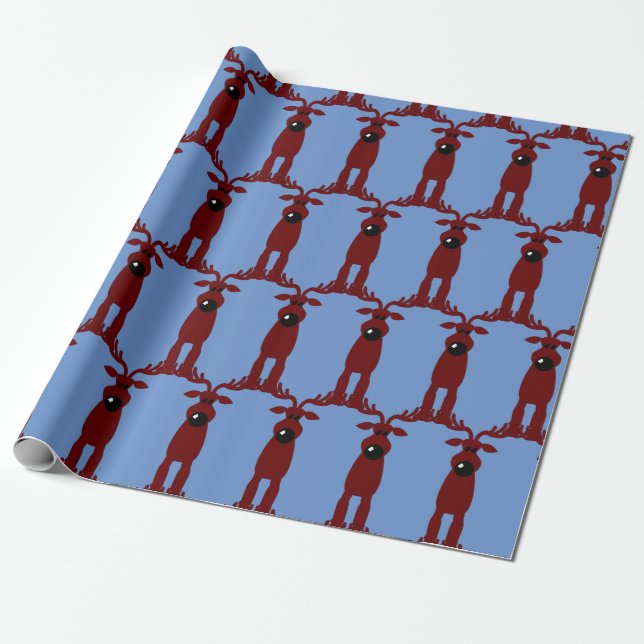 Tecknad Reindeer Presentpapper (Utrullad)