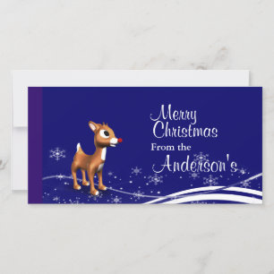 Tecknad Reindeers julhälsningar Julkort