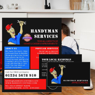 Tecknad Reparatör, Handyman Reklamation Reklamblad