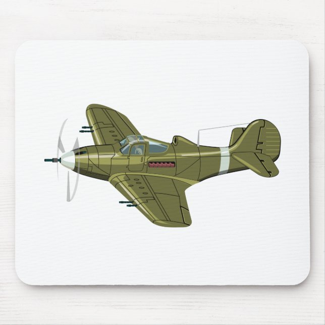 Tecknad retro fighter flygplan musmatta (Framsidan)