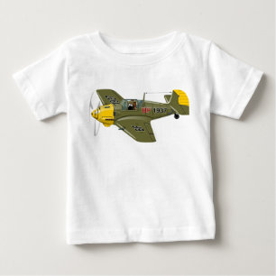 Tecknad retro fighter flygplan t shirt