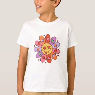 tecknad retro groovy hippie älskare daisy blomma t shirt