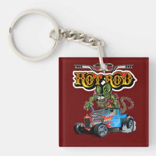 Tecknad retro hot rod