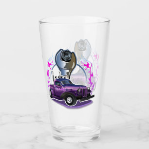 Tecknad retro hot rod glaskopp