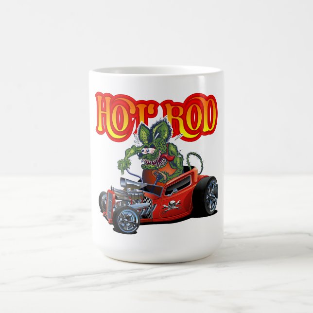 Tecknad retro hot rod kaffemugg (Center)
