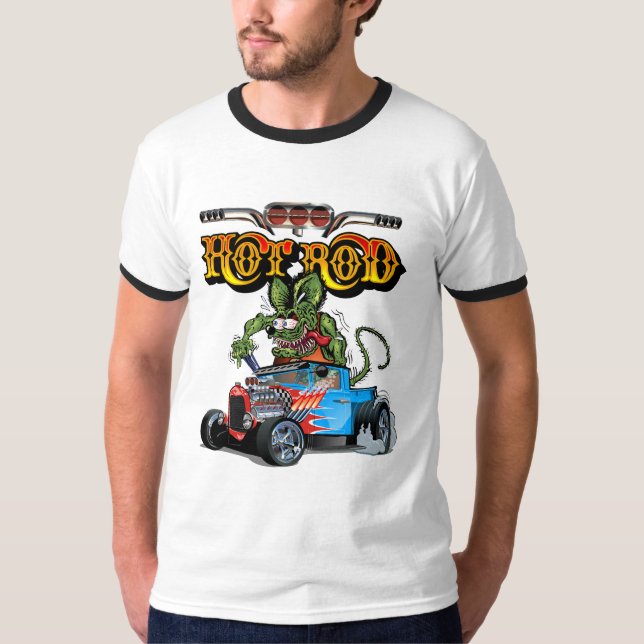 Tecknad retro hot rod t shirt (Framsida)