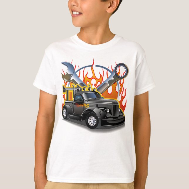 Tecknad retro hot rod t shirt (Framsida)