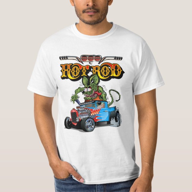 Tecknad retro hot rod t shirt (Framsida)