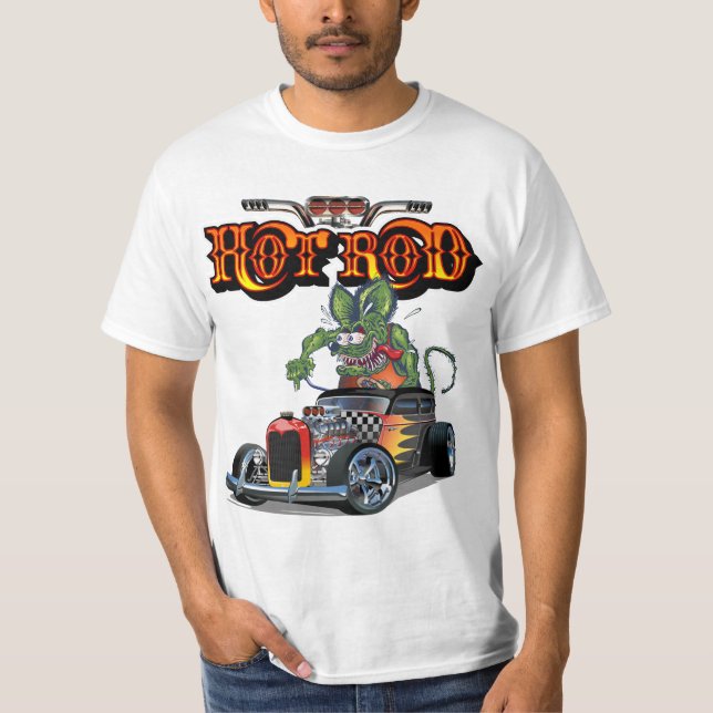 Tecknad retro hot rod t shirt (Framsida)