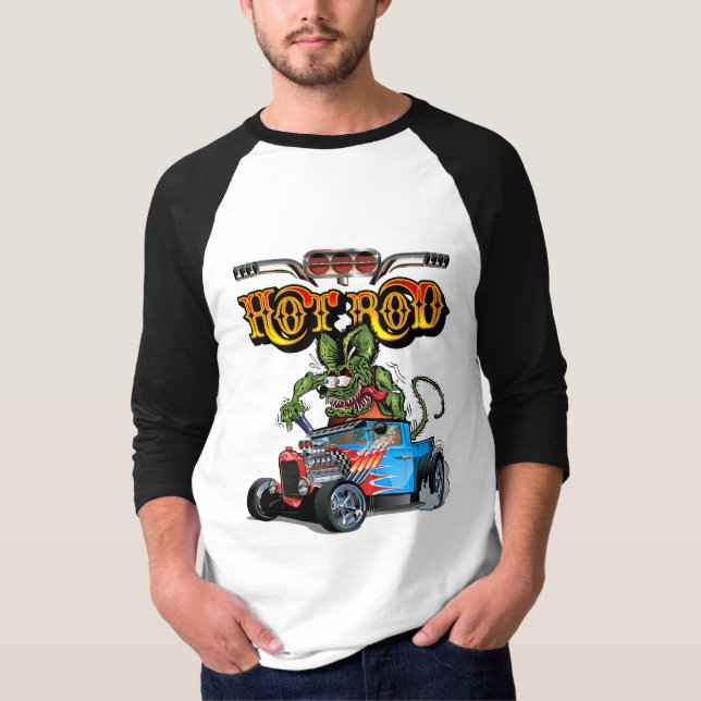 Tecknad retro hot rod t shirt (Framsida)