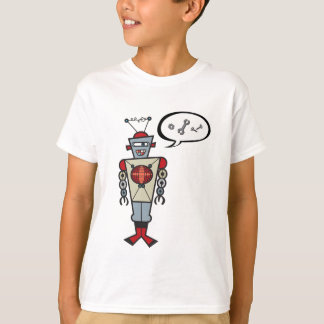 Tecknad Retro Robot Söt Pojke Födelsedagsfest T-shirt