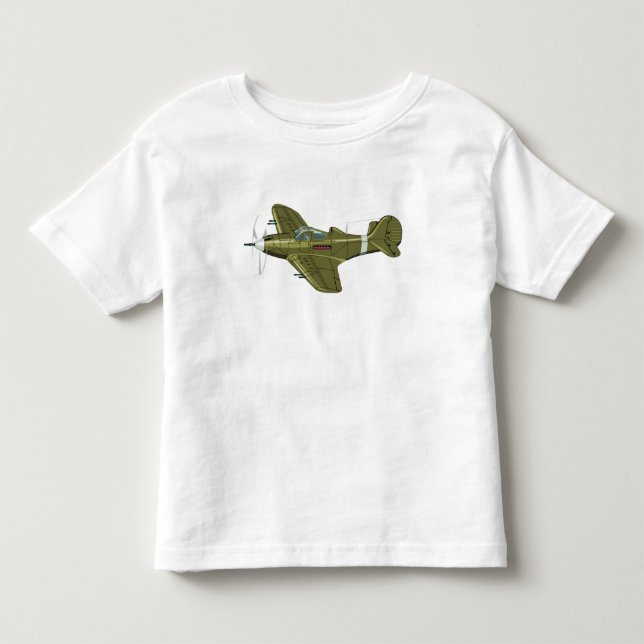 Tecknad retro stridsflygplan t shirt (Framsida)