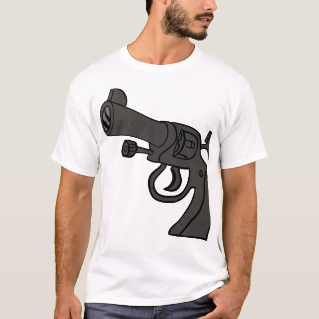 Tecknad Revolver T Shirt (Framsida)