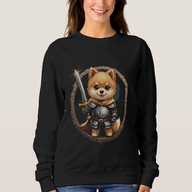 Tecknad Riddare Hund T Shirt (Framsida)