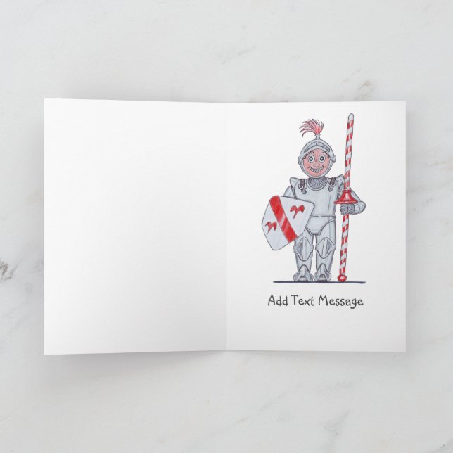 Tecknad riddare i rustning Kort (Inuti)