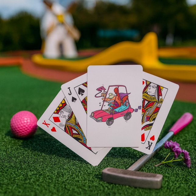 Tecknad Road Rage Woman Casinokort (Skapare uppladdad)