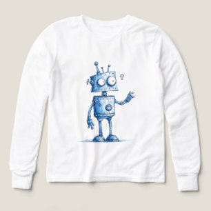 Tecknad Robot Buddy - Hand-Drawn Stil T Shirt