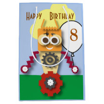 Tecknad Robot Editable Children's Birthday