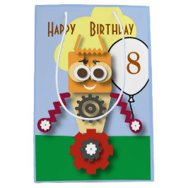 Tecknad Robot Editable Children's Birthday