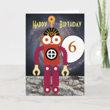 Tecknad Robot Editable Children's Birthday