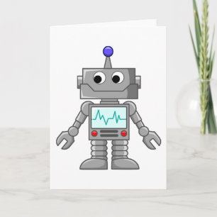 tecknad robot kort