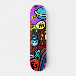 Tecknad Robot Skateboard