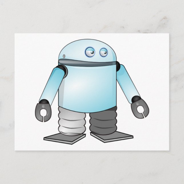 Tecknad Robot Vykort (Framsida)