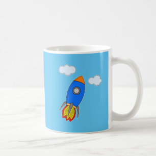 Tecknad Rocket i Blå himmel Kaffemugg
