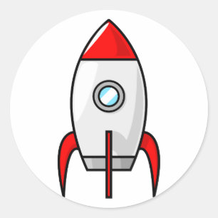 Tecknad Rocket Runt Klistermärke