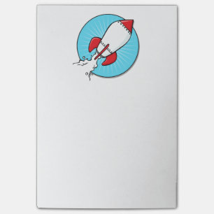 Tecknad RocketShip-design Post-it Block