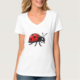 Tecknad röd nyckelpiga Söt insektskaraktär T Shirt