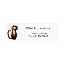 Tecknad Röddisch Brown Cat Funny Returadress Returadress Etikett
