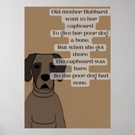 Tecknad rolig gammal mor Hubbard ramsa Poster