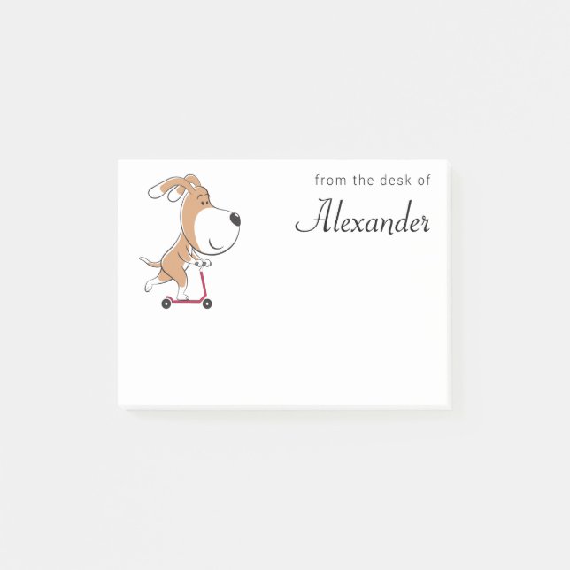 Tecknad Rolig hund barn till ungtjurar Post-it Block (Framsida)