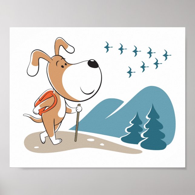 Tecknad Rolig hund marionettskogar Poster (Framsidan)