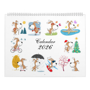 Tecknad Rolig Söt Valp Hund Älskare 2026 Kalender