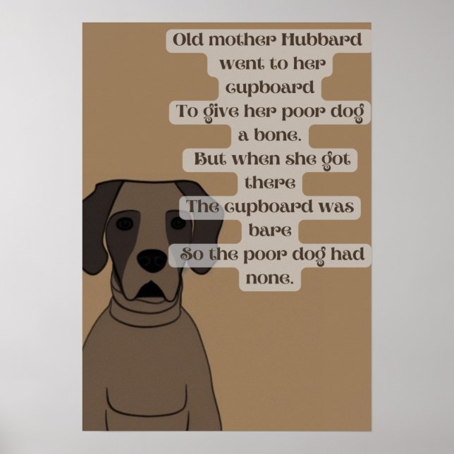 tecknad roligt gammal mor Hubbard-plantskola Poster (Framsidan)