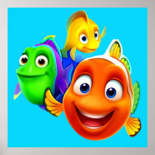 Tecknad roligt-uppspelning av bubbelguppies poster