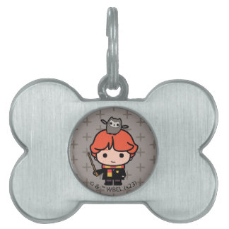 Tecknad Ron Weasley och Pigwidgeon ID-bricka Husdjur