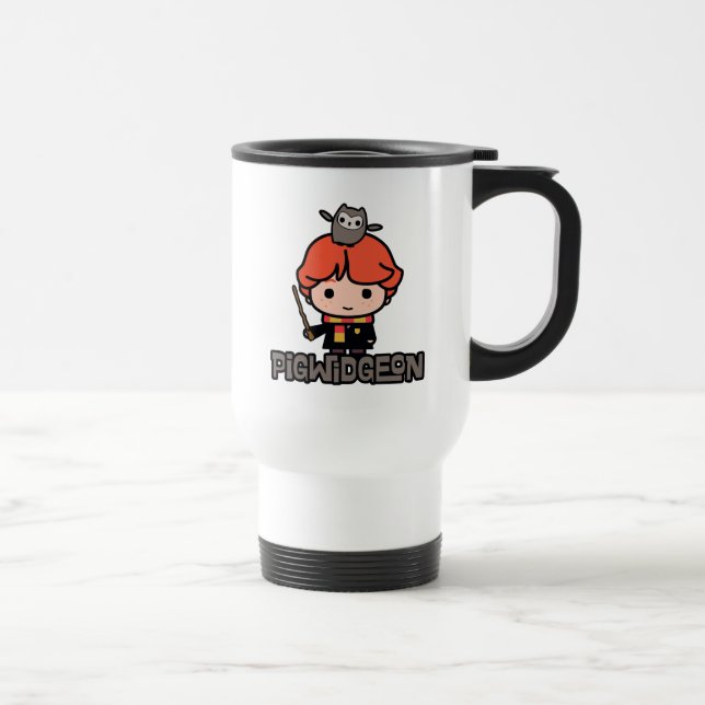Tecknad Ron Weasley och Pigwidgeon Resemugg (Höger)