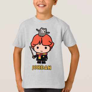 Tecknad Ron Weasley och Pigwidgeon T Shirt