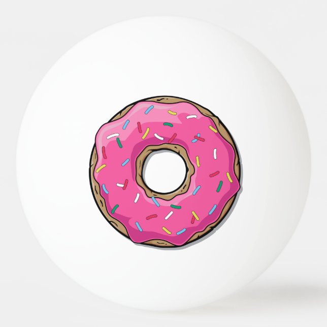 Tecknad Rosa Donut med sprinkler Pingisboll (Baksidan)