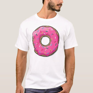 Tecknad Rosa Donut med sprinkler T-shirt
