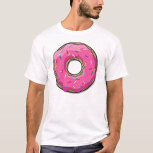 Tecknad Rosa Donut med sprinkler Tee