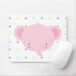 Tecknad Rosa Elephant Mousepad Musmatta